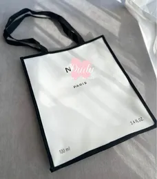 NEW Storage case classic canvas White Shopping bag printed fashion beach bags Travel tote collection C perfume gift case clear-vip mark