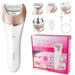 Kemei Electric Female Epilator Kvinnor Shaver Leg Body Hair Removal Lip Chin Hårborttagning Lady's Bikini Trimmer Facial Depilator