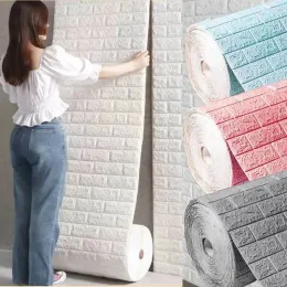 70cm*1000cm 3D Brick Pattern Wall Panels Wallpaper DIY Waterproof for Living Room Bedroom Kitchen Background Wall stickers Decor