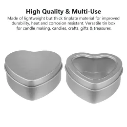 Metal Storage Stagno da 2 oz BASCHY BOX CANTAME Love Dessert Craft Silver Baking Cuore Cancile a forma di cioccolato Stampo