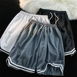 Men's Shorts American Ice Knee Length Stripe Pantalon De Decorte Pantalones Cortos Elastic Casual Board Goods Basketball Shorts for Men J240409