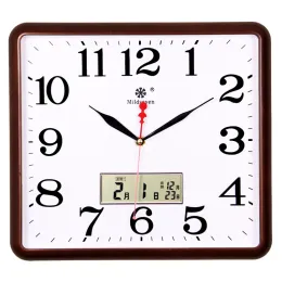 ساعة مربعة رقمية على مدار الساعة LED Electronic غرفة المعيشة المطبخ التقويم الساعات الكبيرة مشاهدة جدار ديكور Duvar Saati هدية SC492