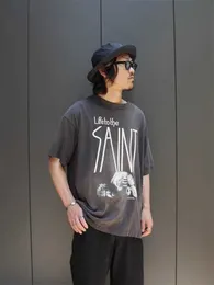 T-shirt maschile grigio salato saint Michael vintage T-shirt da uomo donna hip-hop maglietta tops goth j240409
