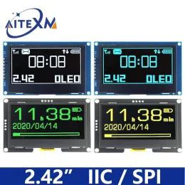 2.42インチ2.42 "OLEDディスプレイモジュール128x64 LCD HDスクリーンモジュールSSD1309 7 PIN SPI/IIC I2CシリアルインターフェイスARDUINO UNO R3