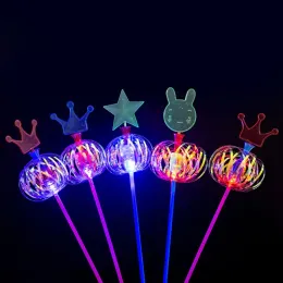 1PCSレインボーマジックスティックワンドLEDバブルフラワーカラフルな輝く光の杖スティックおもちゃ特別懐中電灯お子様おもちゃ