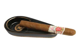 1pc Ceramic Cigar Ashtray 4 Colors Round Ash Slot Single Cigar Holder Ash Tray Outside Travel Ashtray for Men Gift 1206825mm C02832419008