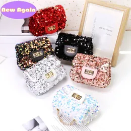 Baby Kids Messenger Bag Princess Little Fragrance torebki osobowości torby krzyżowe Dziewczyna Mini cekinowe portfele Money Purple