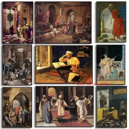 Osman Hamdi Postatori di opere d'arte famose classiche arabi viventi paesaggistica vintage in tela islamica dipinto di stampa arte da parete decorazione per la casa