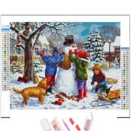 5D AB Diamond Painting Snowman Winter Diamont вышивка Санта -Клаус DIY Mosaic Train Рождественский подарок гостиная