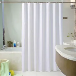 Solid Color Bath Curtain White Simple Shower Curtain Högkvalitativ vattentät för badrum med 12st plastkrokar 240407