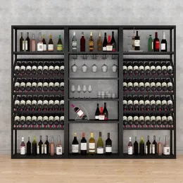 Armapi di vino in bottiglia in metallo Cucina deposito cucina a buffet portabottiglie industriale al dettaglio moderno mobili per la casa moderni mobili moderni.