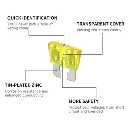 100pcs Standardauto -Sicherungen 2a 3a 5a 7.5a 10a 15a 20a 25a 30a 35a kostenlose Matching Choice Car Fuses Blade -Sicherungen für RV/LKW/SUV