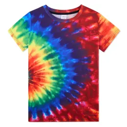 Nowa gorąca wyprzedaż dziecięcy męski T-shirt Color Vortex 3D Printing Chłopcy z krótkim rękawem Wygodne dzieci dzieci o nokół