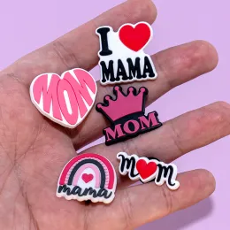 1pcs Mom's Day Clog Shoe Charms Decorazioni per le scarpe da padre Pin per donne uomini ragazzi ragazzi favoriscono regali di fibbia Clips Accessori