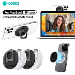 Coteci Magnetic mobiltelefonringhållare för MacBook Magsafe Continuity Camera Mount Desktop Support Stander för iPhone 14 13 12