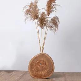 Vasos Giemza Flor de madeira Implementar anéis anuais Decorações secas Estilo Zen Arranjos florais 1pc Homestay japonês