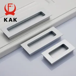 Kak Zinc Alloy Modern Embed Knobs Kitchen Cabinet Copboard Door Drower Hidden Handles Wardrobe Hidden Pulls Furniture Hardwre