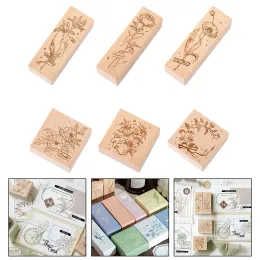 Creative Embossing Tool Wood Rubber Stamps for Scrapbooking and Crafts Exquisite Patterns Simple and Fresh Design