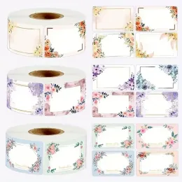 250pcs Blumenetikett Aufkleber Selbstkleber Etiketten Marmelade Jar Labels Beschreibbarer dekorativer Aufkleber Blumenversiegelungsaufkleber für Geschenktüten