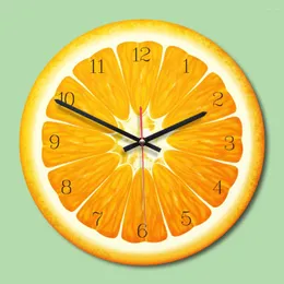 Relógios de parede Fruas de discagem de acrílico Relógio adorável que não toca sala de estar de cozinha decoração de escritório de escritório acessório de melancia