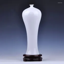 Vase Jingdezhen Ceramics白いglaze花瓶のボトルクラックボルネオールビューティー家具装飾ルーム