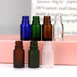 Depolama Şişeleri Spot 50pcs Toptan 10ml Açık Yeşil Cam Damla Şişe Kozmetik Mavi Buzlu Esansiyel Yağ Ambalaj Konteyneri