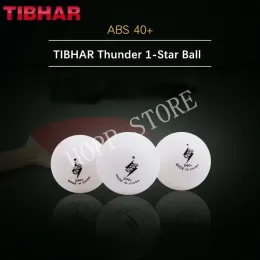 Tibhar bordtennisbollar Nytt material 1-stjärnigt 40+ABS Plastic Poly Thunder och Lightning Original Tibhar Ping Pong Ball