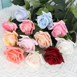 Flores decorativas 5 peças de rosa artificial com toque hidratante e casamento do dia dos namorados em casa decoração de 43cm