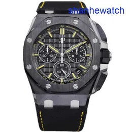 AP Atleisure Orologio da polso ORGINE OFFSHORE ROYAL Offshore 26420ce Plate Nero Ago Giallo Ago Giallo Stripe Incisione Automatico Meccanico Orologio da uomo 43mm Completa completa