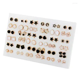 Stud Earrings 36Pairs Mixed Styles White Black Enamel Geometric Animal Plastic Set For Women Girls Jewelry Gifts