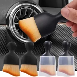 Detalhando o escova de limpeza de carros Interior Air Vent Super Soft Cleaning Tool com escovas de pó de fenda de carros de carcaça