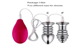 Edelstahl vibrierende Analstecker -Perlen Dildo Vibrator Metall Prostata Massage Gay Butt Plug Sex Toys for Men Frau Sex Machine2452058