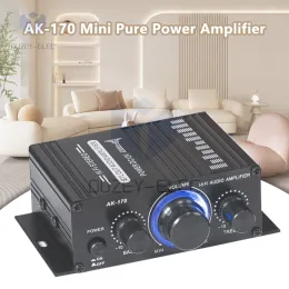 AK-170 Mini Compact Pure Amplifier 2.0 Channel Hi-Fi Stereo Audio Power усилитель DC12V Домашние цифровые усилители 20W+20W