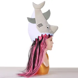 Zabawny hat shark duży mężczyzna kostium czapki na Halloween prezent ciepły duży zrób hat halloweenowe rekwizyty dla kobiet mężczyzn cosplay