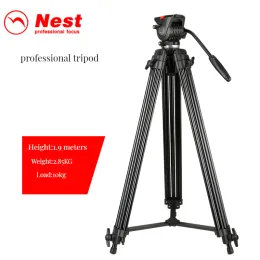 Nest NT777 Video Tripode Professional Camera Stand con lo spargitore a terra per il viaggio di fotografia di matrimonio con videocamera DSLR