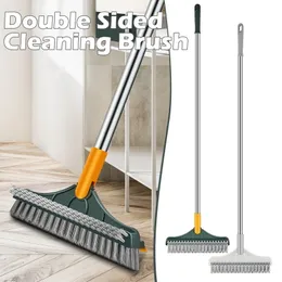 Floor Cleaning Brush 3 In 1 Magic Broom Gap Scrub Brush Long Handle Removable Wiper Tile Kitchen Bath Glass Toilet Clean Tools