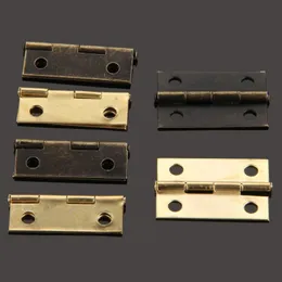 Dreld 10pcs 24*16 mm Möbelscharniere Schrank Schubladen Tür Butt Hinge Antiquitäten Bronze/Gold Dekorative Scharniere für Schmuckschachtel+Schrauben