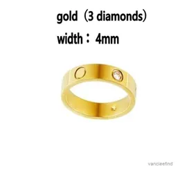 ANNI ANCI DESIGNER DIGNER ANTO Diamond in acciaio Bague in acciaio Donne bocchette d'oro argento Giolleria per coppia di rose per amanti 4mm 5mm 6mm Regalo di nozze No Fade 3on1 x5az