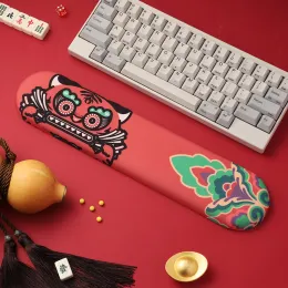 Accessori kawaii simpatico tigre memory foam tastiera polso riposante rosso topo topo cartone animato antiscizzi silicone ergonomico per il programmatore di scrittori di giocatori