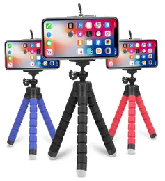 Mini tripé de polvo de esponja flexível para iPhone Samsung Xiaomi Huawei Mobile Phone Smartphone Tripé para GoPro 8 7 5 Camera77796101