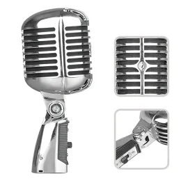 Микрофоны металлический винтажный микрофон для Shure 55sh Simulation Classic Retro Dynamic Vocal Mic Universal Stand для живого караоке