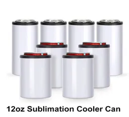 Custom 12oz Universal 4 in 1 Slim Bier Doppelwand Edelstahl Vakuum isolierter Sublimation Blindkühler Can SXA259096418