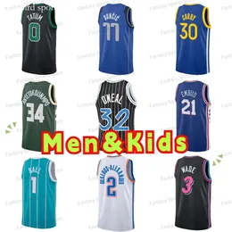 Kids Basketball 30 Curry James Harden Devin Booker Jayson 0 Tatum Giannis 34 Oneal 1 Ball Ja 12 Morant 77 Luka Mens Boys Jerseys