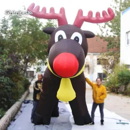 Carina gonfiabile di renne natalizie Modello 3M/4M Figura da cartone animato Blow Up Winter Elk Sculpture per la decorazione di Natale