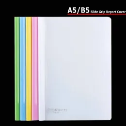 Folder 10pcs Draw Rod Folder A5 Clear Plastic Paper Folder B5 Document Organizer Pull Rod Report Cover For Office