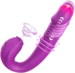 Tunga slickande roterande dildo vibrator för kvinnor klitoris stimulator vaginal massager gspot trollstav kvinnlig vuxna sexleksaker 240403