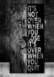 Inspirational Life Citat på Black White Lion Wall Painting Affischer and Prints Canvas Art Bild för vardagsrum Halldekor PA9125261