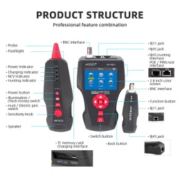 NOYAFA NF-8601W Многофункциональный сетевой кабель Testerlcd Длина кабеля Тестер Тестер Breakpoint Tester RJ45 UTP STP Диагностика Tone Tracer