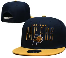 Американский баскетбол "Pacers" Snapback Hats 32 Команды роскошные дизайнерские финал Чемпионы раздевалочки Cacquette Sports Hat Brapback Snapback Регулируемая крышка A10