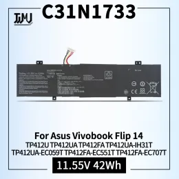 Baterie C31N1733 Wymiana baterii laptopa dla Asus vivoBook Flip 14 TP412U TP412UA TP412FA TP412UAIH31T TP412UAEC059T TP412FAEC551TT